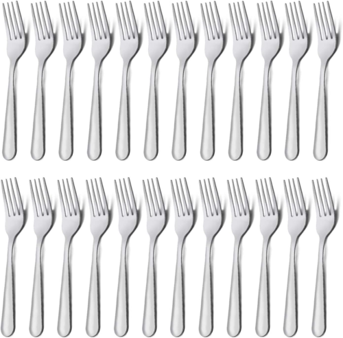 24 Pieces Dinner Forks Set (7.1 Inch), Silver Stainless Steel Dinner Forks Set - Picture 11 of 12