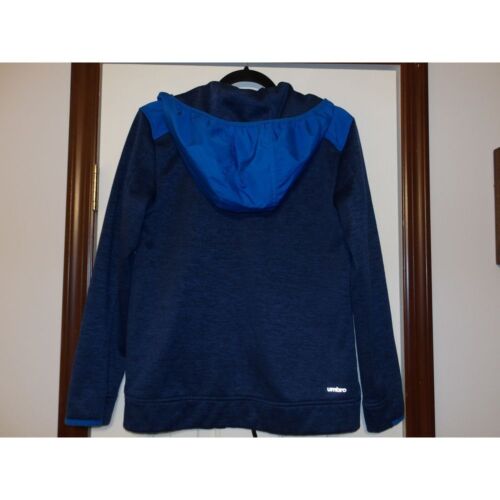 Umbro Two-Tone Navy Blue Full-Zip Athletic Hoodie Jacket with Pockets - Picture 3 of 3