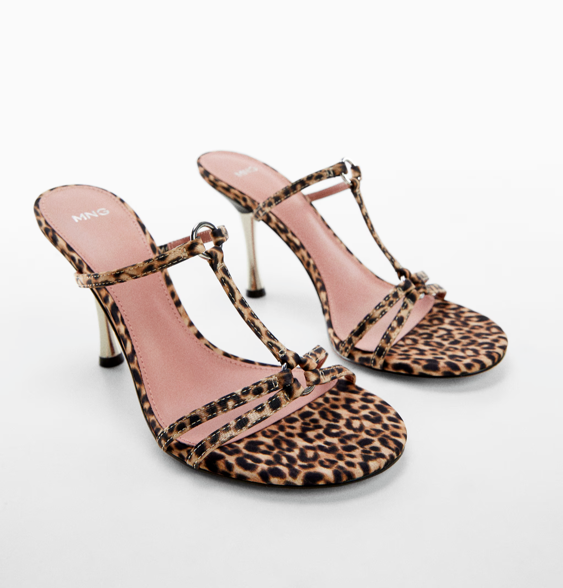 Camille Charriere X Mango NEW Stiletto Heeled Leopard Sandals Size