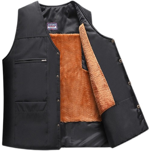 Mens Fleece Lined Vest Sleeveless Jacket Waistcoat Outdoor Winter Warm Tank Tops - Afbeelding 1 van 21