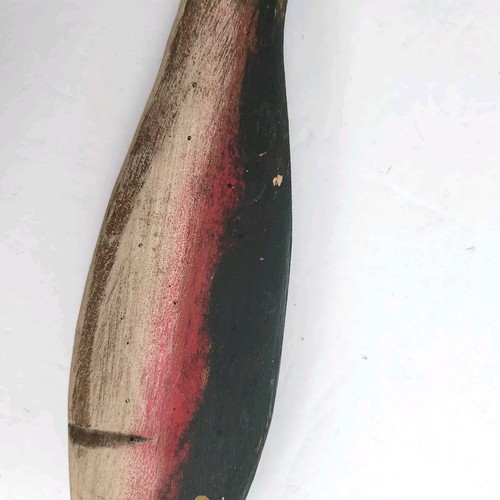 Wooden Fish Ornament Lot 3 Hand Carved Solid Wood Wall Decor Folk Art Primitive - Picture 9 of 10