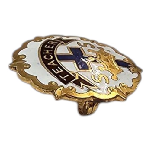 Little And Cross Crown System Pin Sunday School Teacher Enamel 10K Gold Filled - Picture 7 of 9