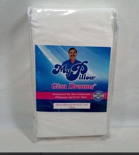 My Pillow Giza Dreams White Queen Pillowcases - 21 x 34 - Set of 2 NEW - Picture 1 of 4