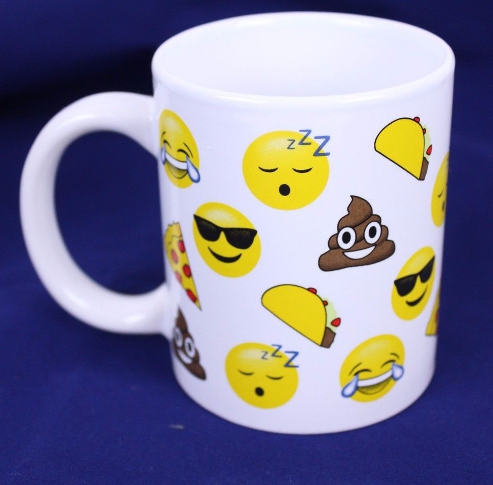Poop Taco Laugh Sleep Pizza Cry Sunglasses Emoji Coffee Mug Cup Appx 3.