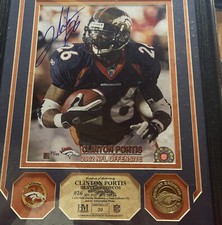Clinton Portis Auto Limited Edition Picture w/ COA Highland Mint Denver Broncos