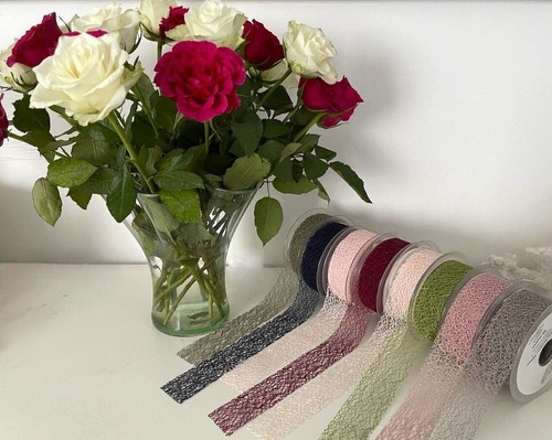 Eleganza MESH Web Fret Ribbon Wedding Christmas - * 8 NEW COLOURS * 38mm & 50mm - Picture 2 of 40