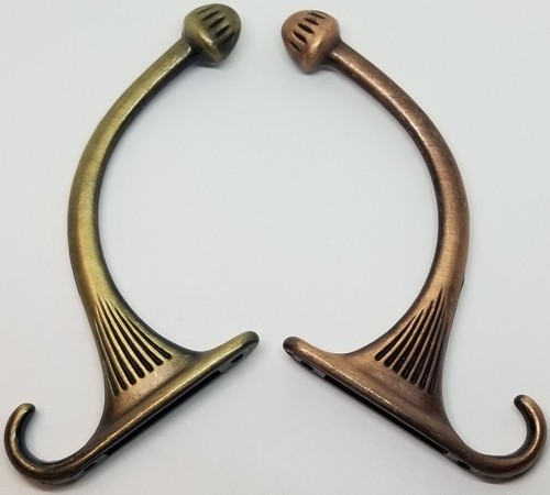 Single ANTIQUE COPPER costumer coat hook hall tree hat rack wall vintage old NEW - Picture 9 of 11