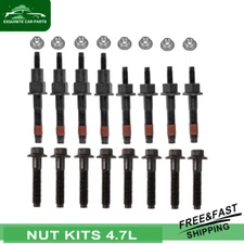 Exhaust Manifold Stud Bolt Nut Kits For 4.7L Dodge Ram Chrysler Jeep 1999 - 2009