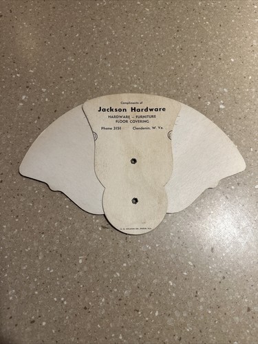 VINTAGE Jackson Hardware Advertising Hand Fan Clendenin West Virginia Phone 3151 - Picture 2 of 5