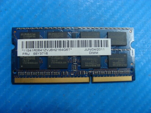 Lenovo ThinkPad 15.6" T520 Elpida SO-DIMM RAM Memory 2GB PC3-10600S 55Y3716 - Picture 2 of 3