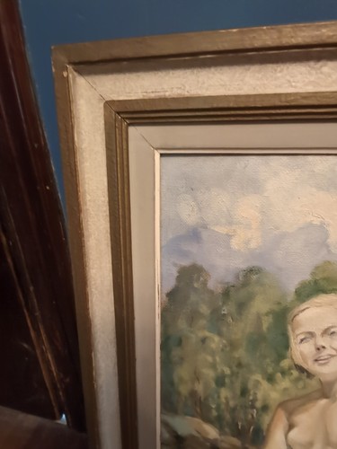 WAGELIUS FIRMADO ANTIGUO DAMA DESNUDA RETRATO ARTISTA TABLERO AL ÓLEO MARCO DE PINTURA DE COLECCIÓN - Imagen 8 de 17