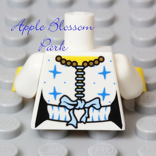 NUOVO LEGO MINIFIG BUSTO BIANCO DONNA - Sposa regina donna top con fiocco principessa blu - Foto 3 di 3