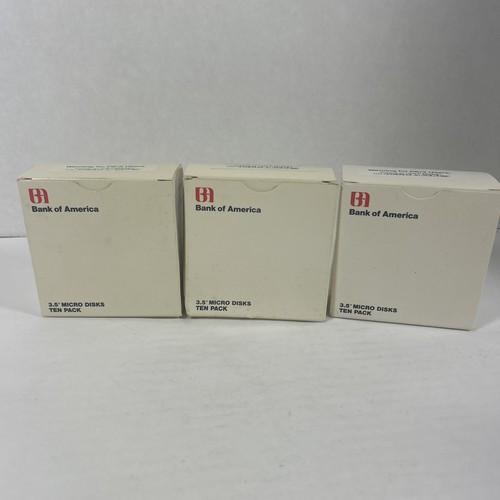 Bank of America 3,5" Micro Disketten doppelseitig Vintage Werbung 3 Boxen - Bild 1 von 8