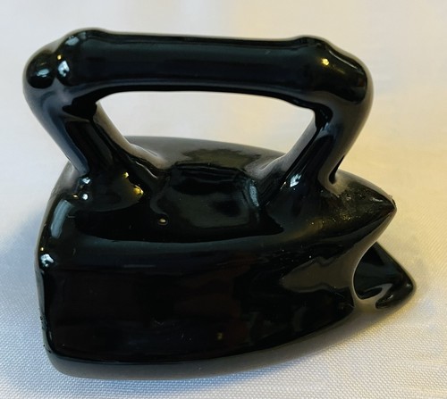 VTG Ceramic 2 Inch Mini Black Cast Iron Flatiron Toothpick Holder Bud Vase Toy - Bild 17 von 24