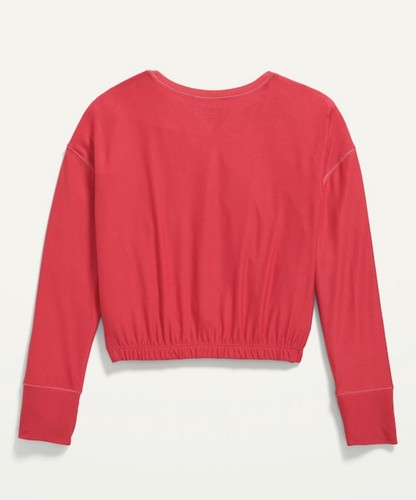 Old Navy Kid Girl Size Large (10-12) Pink Breathe On Cropped Cinched Hem Top $20 - Picture 4 of 4