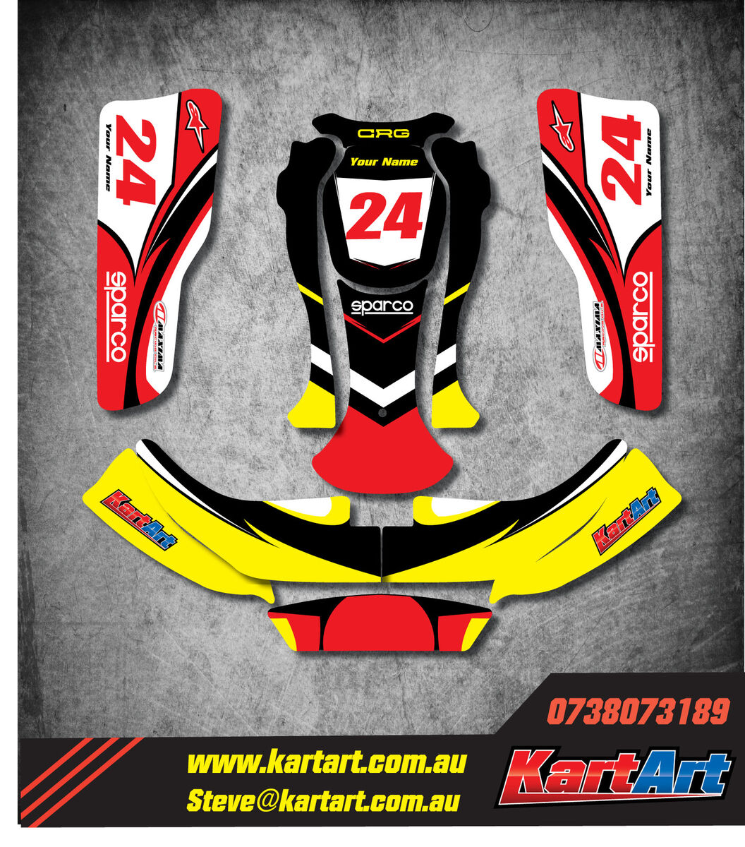 Kit de adesivos CRG 06 kart personalizado completo KART ART ESTILO