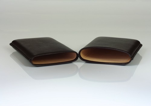 MARTIN WESS BROWN SMOOTH GOATSKIN / COWHIDE LEATHER CIGARILLO CIGAR CASE *NEW* - Picture 4 of 4