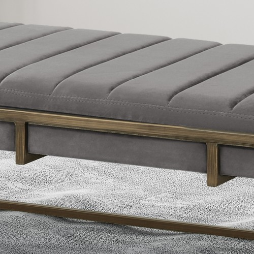 Modern Upholstered Velvet Ottoman Bench Shoe Entryway Bedroom Bench,Foot Rest - Picture 4 of 29