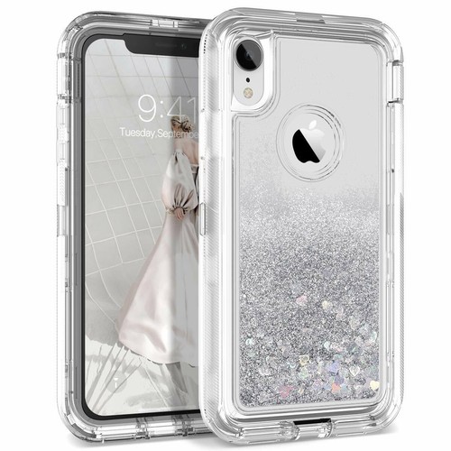 FOR iPhone X / XS  Liquid Glitter Defender Case Cover luxury protective heart  - Picture 40 of 56