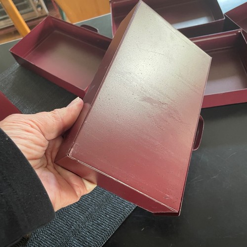 Cómoda de mesa pequeña de 5 cajones de metal estañado de acero pintado de 10,5" moderna vintage USADA - Imagen 11 de 11