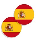 Spain Flag Stickers Flag Decals Vinyl Round Set of 4 South Spanish Flags