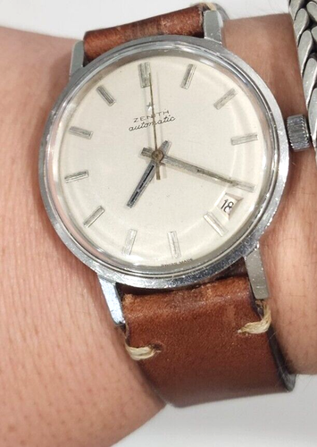 Vintage Zenith Automatic Cal 2552 PC 36mm Stainless Steel Mens Date Watch nice - Picture 8 of 12