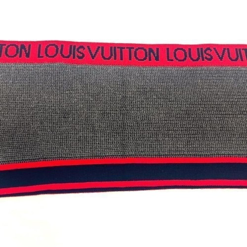 LOUIS VUITTON M71255 Echarpes LV generation Scarf wool gray/Red - Picture 4 of 9