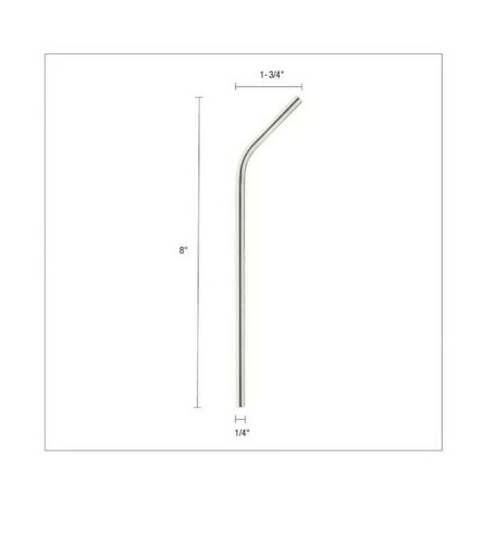 Set of2 HIC Kitchen Stainless Steel Reusable Drinking Straws with Cleaning Brush - Picture 5 of 6