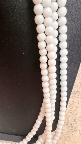 Vintage Womens White Double Strands Beaded Necklaces Fashion Jewelry Collection - Picture 4 of 8
