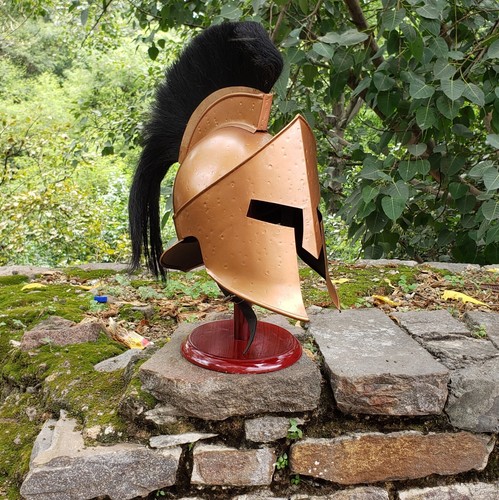 Spartan 300 mittelalterliche Kriegerrüstung Metall Kriegshelm am besten für Halloween mit Haaren - Bild 3 von 14