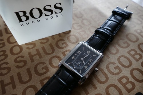 Hugo Boss Metropolis mens black silver designer 1100 suit wrist tank watch £495 - Picture 4 of 12