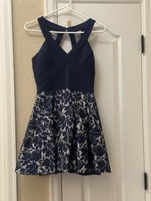 Crystal Doll Navy Blue Lace Dress Size 1