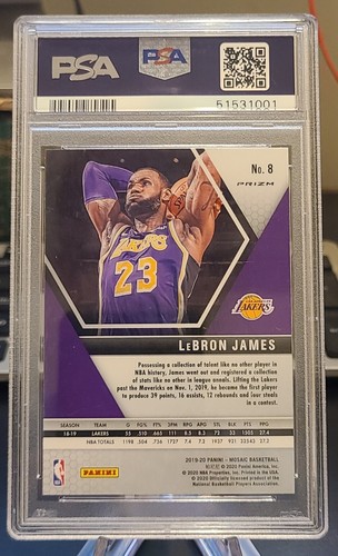 2019 Panini Mosaic LeBron James Reactive Orange #8 PSA GEM MT 10 - Bild 2 von 2