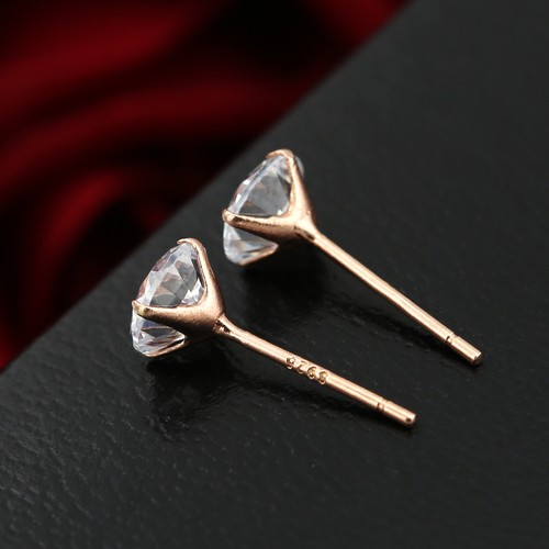 STERLING SILVER MENS WOMENS GIRL ROUND STUD EARRINGS made with Swarovski Crystal - Picture 13 of 13