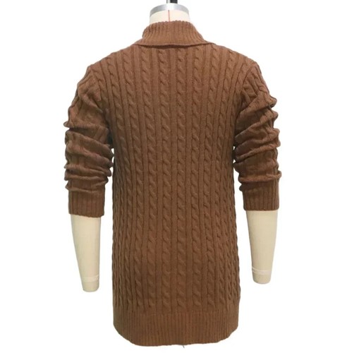2025 Men's Knitted Cardigan Casual Long Sweatercoat Spring Autumn Slim Fit - Picture 12 of 27