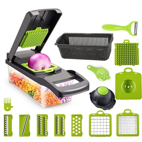 15 In 1 Fruit Vegetable Slicer Cutter Food Onion Veggie Dicer Chopper Kitchen US