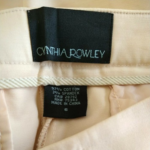 Cynthia Rowley Women’s Pants Size 6 Stretch Ankle Slacks Cuffed Blush - Picture 6 of 6