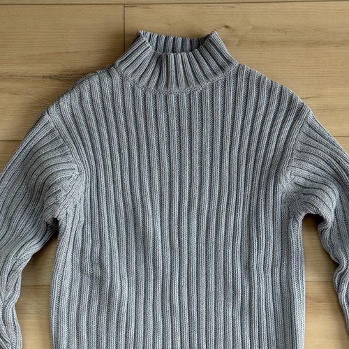 VINTAGE 90s Y2K GAP KNIT SWEATER LIGHT BLUE RIPPBED Cable Gr. XS - Bild 2 von 9