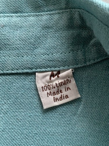 Madda Fella 100% Linen Blue Long Sleeve Button Down - Medium - Picture 4 of 4