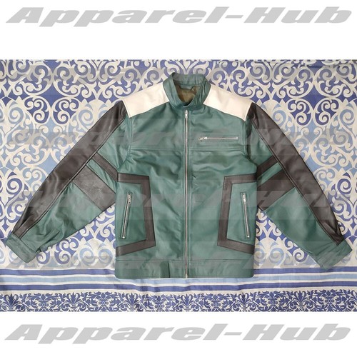 Handgefertigte My Hero Academia Izuku Midoriya Deku grüne Lederjacke - Bild 2 von 7
