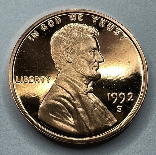 1992-S Lincoln Memorial PROOF Penny 1cent Coin from US Mint Proof Set - Picture 4 of 6