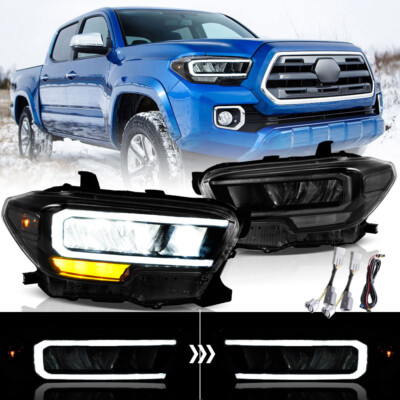 Pair Full LED Head Lights For 2016-22 Toyota Tacoma 3th Gen Pickup TRD Reflector