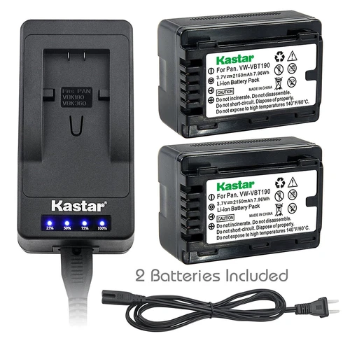 VW-VBT190 Battery&Super Fast Charger for Panasonic HC-VX870MGK VX870MGKK VX980GK