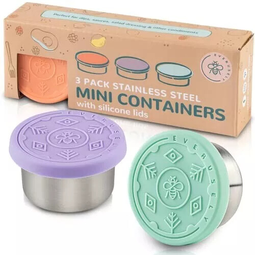 Everusely kleine Edelstahlbehälter mit Deckel Edelstahl Snackbehälter - Bild 2 von 28