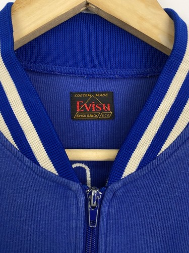 ๐ฏ๐ต Vintage 90s Evisu Mighty Zip Hoodie Rare Retro Hype Y2K size L/XL Blue - Picture 9 of 11
