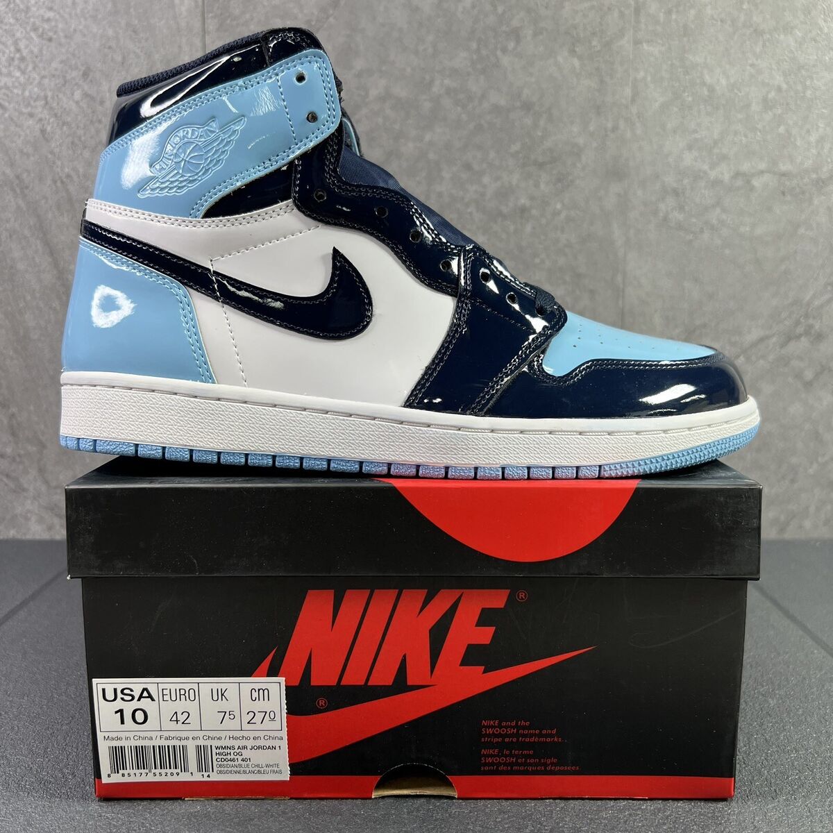 Air Jordan 1 Retro High OG Blue Chill UNC 2019 Patent Size Air Jordan 1 Retro High OG Blue Chill UNC 2019 Patent Size