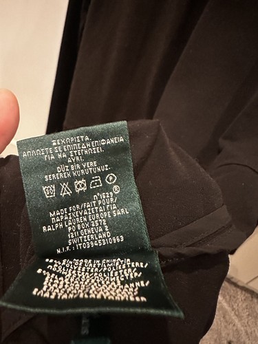 Ralph Lauren Green Label Womens Black Formal Dress Knee Length Size L 12 V Neck - Picture 12 of 12