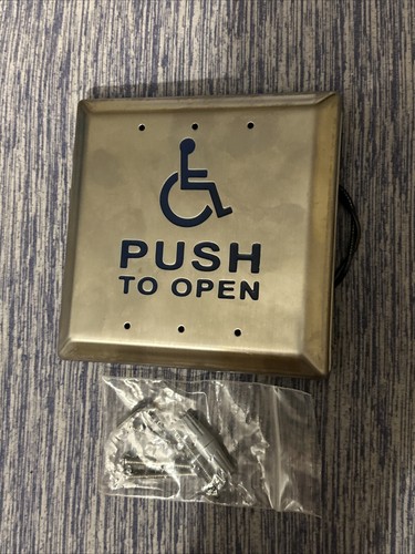 Square Handicap Push Plate 4 1/2 inch  - Picture 2 of 5