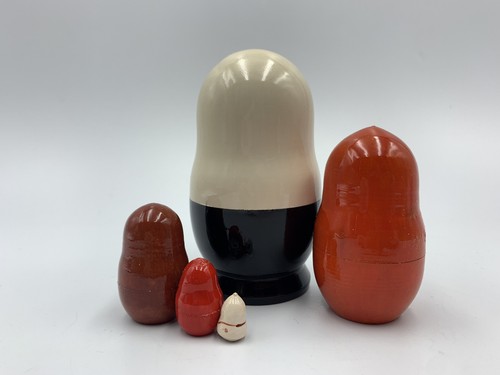 Made in Ukraine 4.7" Halloween Nesting Doll Hand Painted Doll 5pieces Funny - Picture 3 of 5