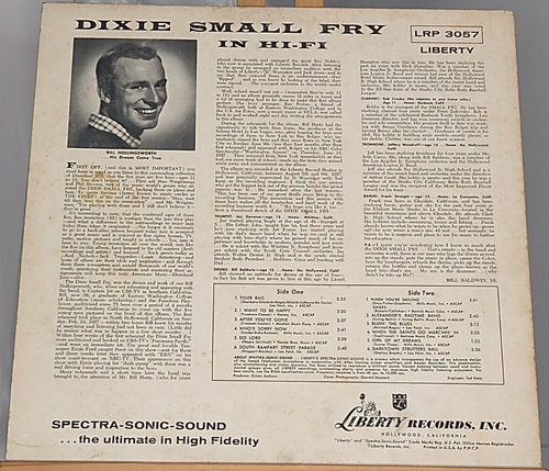 DIXIE SMALL-FRY: in hi-fi LIBERTY 12" LP 33 RPM - Picture 2 of 5